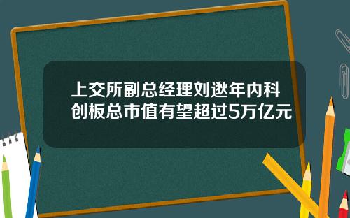 上交所副总经理刘逖年内科创板总市值有望超过5万亿元