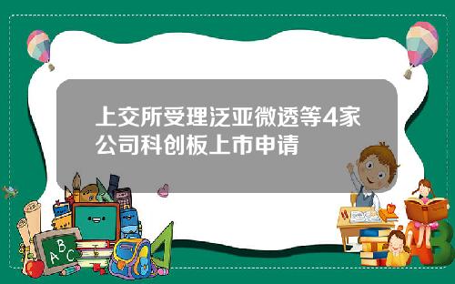 上交所受理泛亚微透等4家公司科创板上市申请