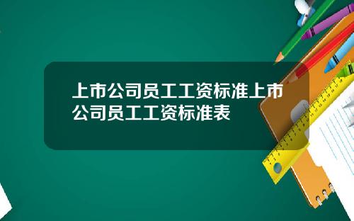 上市公司员工工资标准上市公司员工工资标准表