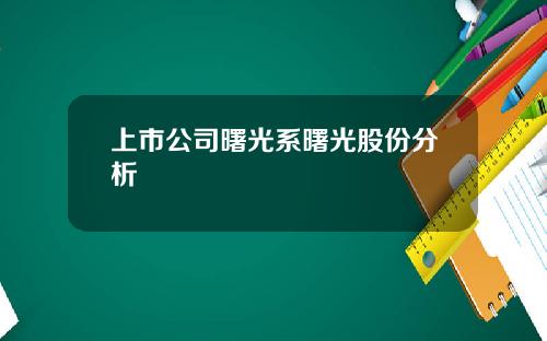 上市公司曙光系曙光股份分析