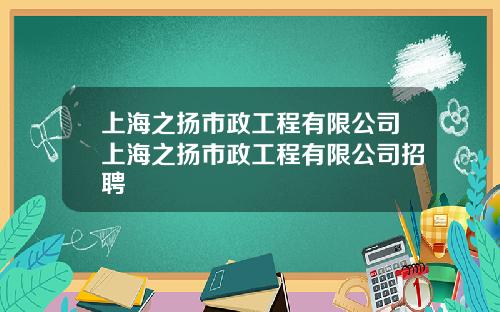 上海之扬市政工程有限公司上海之扬市政工程有限公司招聘