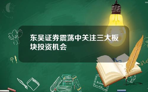 东吴证券震荡中关注三大板块投资机会