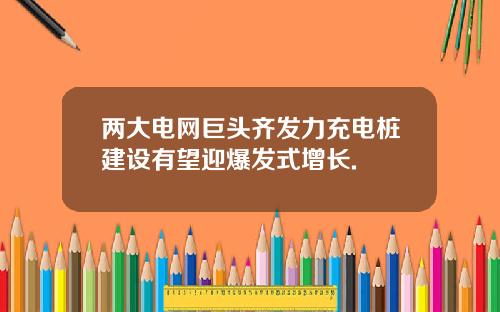 两大电网巨头齐发力充电桩建设有望迎爆发式增长.