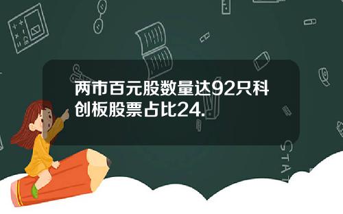 两市百元股数量达92只科创板股票占比24.