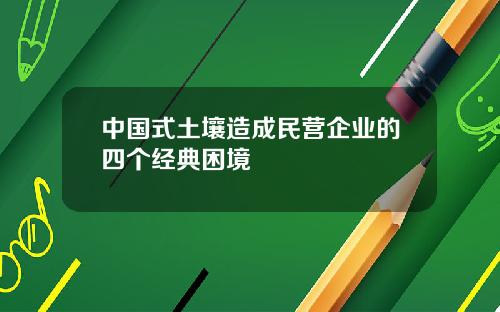 中国式土壤造成民营企业的四个经典困境