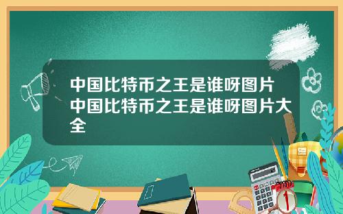 中国比特币之王是谁呀图片中国比特币之王是谁呀图片大全