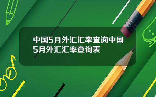 中国5月外汇汇率查询中国5月外汇汇率查询表