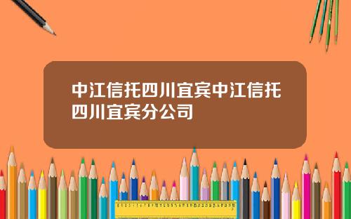 中江信托四川宜宾中江信托四川宜宾分公司