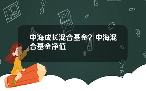 中海成长混合基金？中海混合基金净值