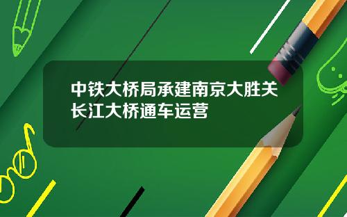 中铁大桥局承建南京大胜关长江大桥通车运营