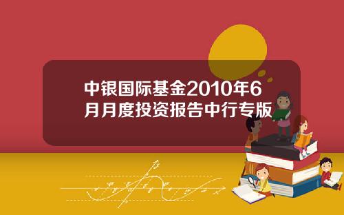 中银国际基金2010年6月月度投资报告中行专版