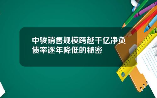 中骏销售规模跨越千亿净负债率逐年降低的秘密