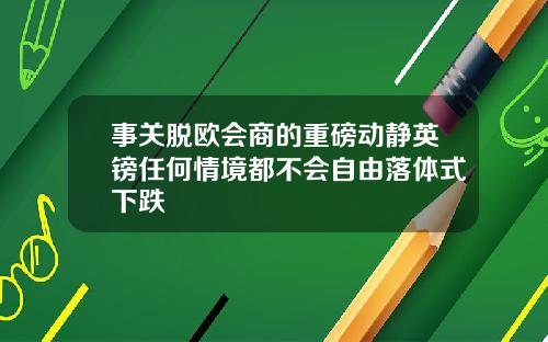 事关脱欧会商的重磅动静英镑任何情境都不会自由落体式下跌