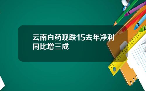 云南白药现跌15去年净利同比增三成