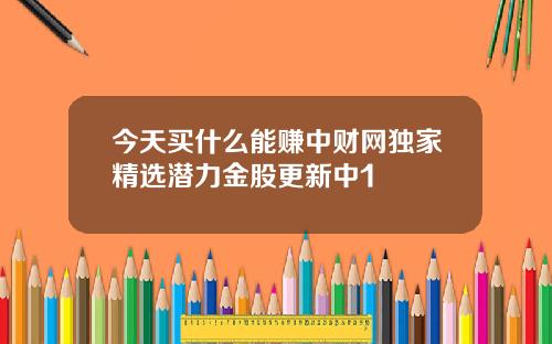 今天买什么能赚中财网独家精选潜力金股更新中1