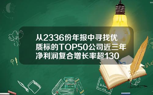 从2336份年报中寻找优质标的TOP50公司近三年净利润复合增长率超130