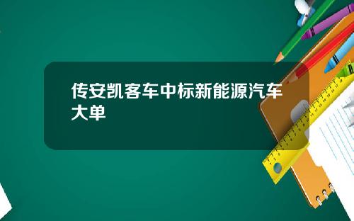 传安凯客车中标新能源汽车大单