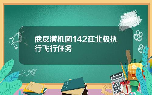 俄反潜机图142在北极执行飞行任务