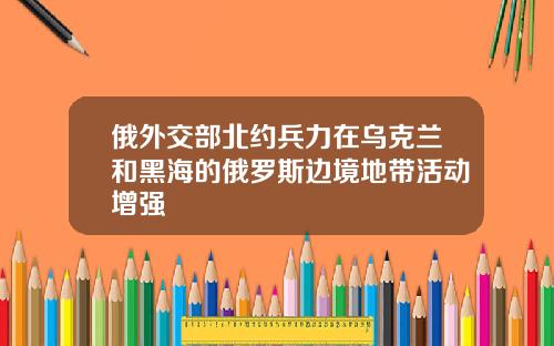 俄外交部北约兵力在乌克兰和黑海的俄罗斯边境地带活动增强