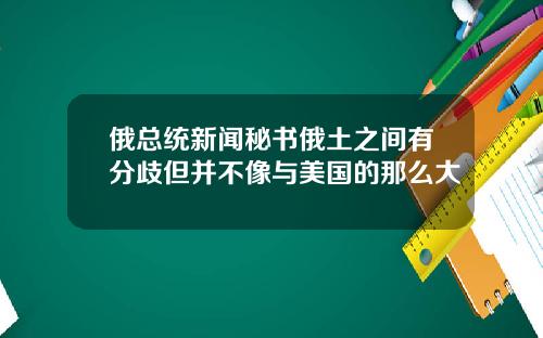 俄总统新闻秘书俄土之间有分歧但并不像与美国的那么大