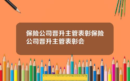 保险公司晋升主管表彰保险公司晋升主管表彰会