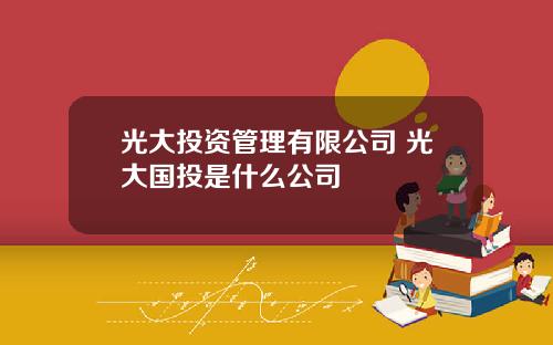 光大投资管理有限公司 光大国投是什么公司