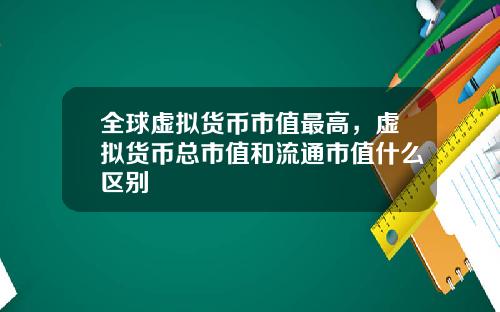 全球虚拟货币市值最高，虚拟货币总市值和流通市值什么区别