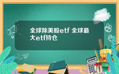 全球除美股etf 全球最大etf持仓