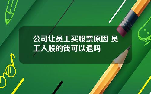 公司让员工买股票原因 员工入股的钱可以退吗