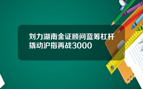 刘力湖南金证顾问蓝筹杠杆撬动沪指再战3000