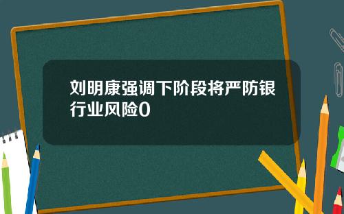 刘明康强调下阶段将严防银行业风险0