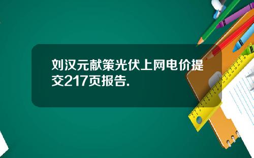 刘汉元献策光伏上网电价提交217页报告.