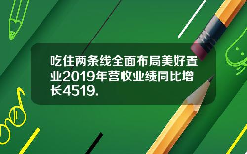 吃住两条线全面布局美好置业2019年营收业绩同比增长4519.