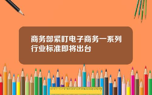 商务部紧盯电子商务一系列行业标准即将出台