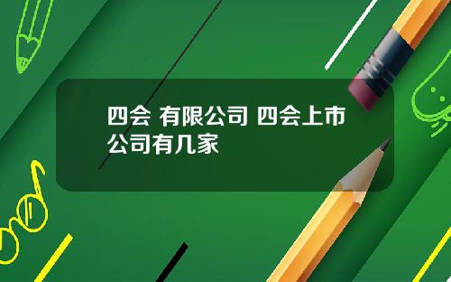 四会 有限公司 四会上市公司有几家