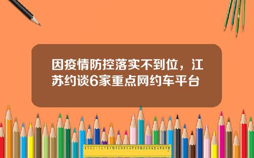 因疫情防控落实不到位，江苏约谈6家重点网约车平台