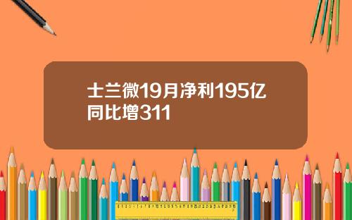 士兰微19月净利195亿同比增311