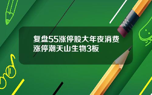 复盘55涨停股大年夜消费涨停潮天山生物3板