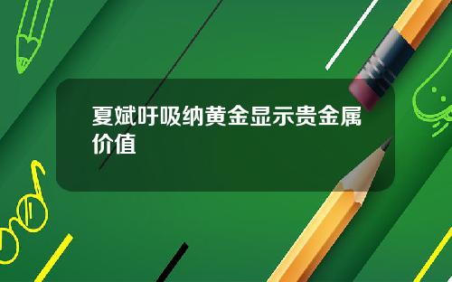 夏斌吁吸纳黄金显示贵金属价值