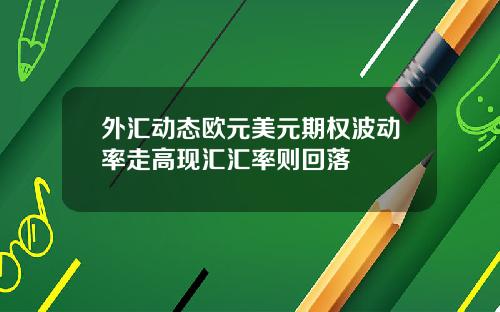 外汇动态欧元美元期权波动率走高现汇汇率则回落