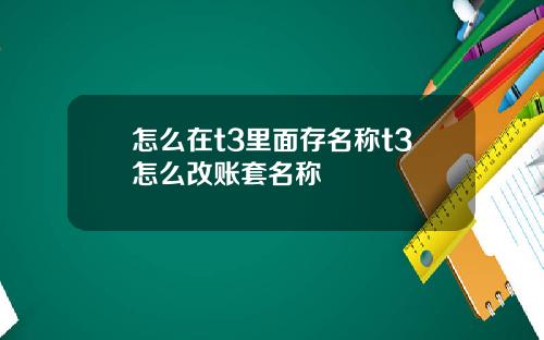 怎么在t3里面存名称t3怎么改账套名称