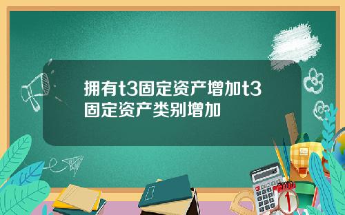 拥有t3固定资产增加t3固定资产类别增加