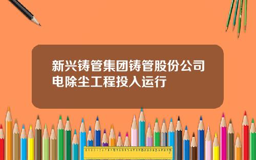 新兴铸管集团铸管股份公司电除尘工程投入运行