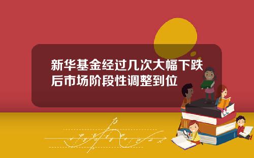 新华基金经过几次大幅下跌后市场阶段性调整到位