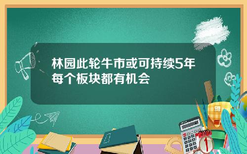 林园此轮牛市或可持续5年每个板块都有机会