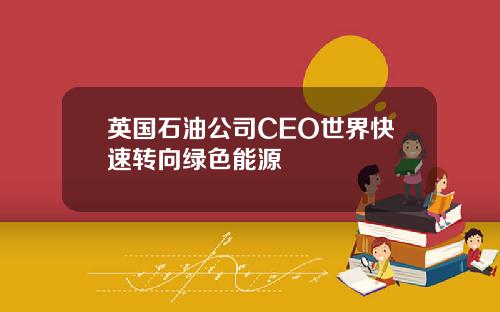 英国石油公司CEO世界快速转向绿色能源