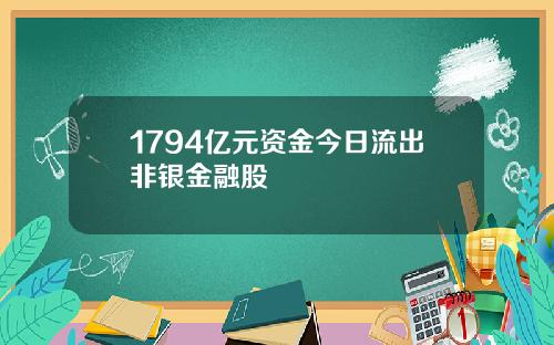 1794亿元资金今日流出非银金融股