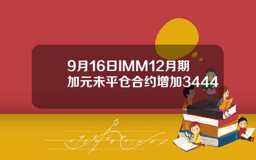 9月16日IMM12月期加元未平仓合约增加3444