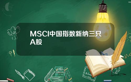 MSCI中国指数新纳三只A股