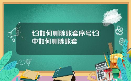 t3如何删除账套序号t3中如何删除账套